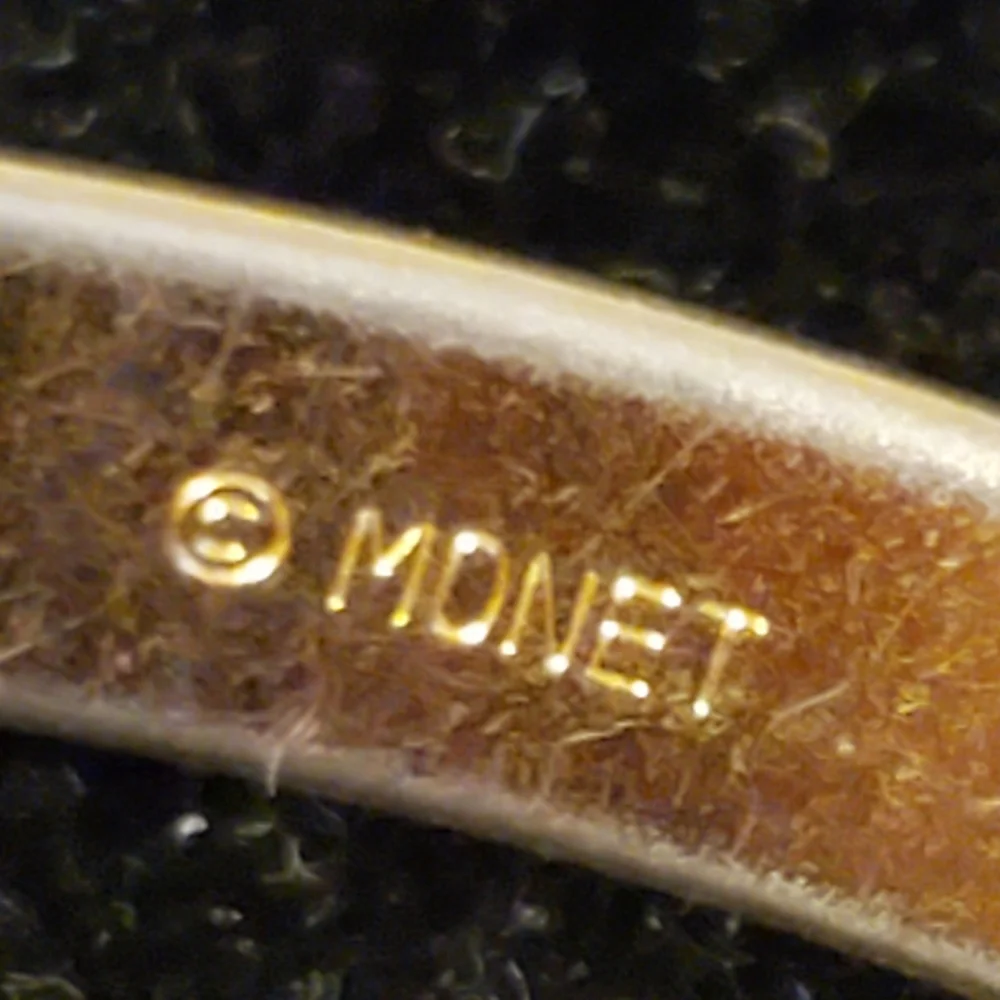 Monet goldtone etched bangle bracelet